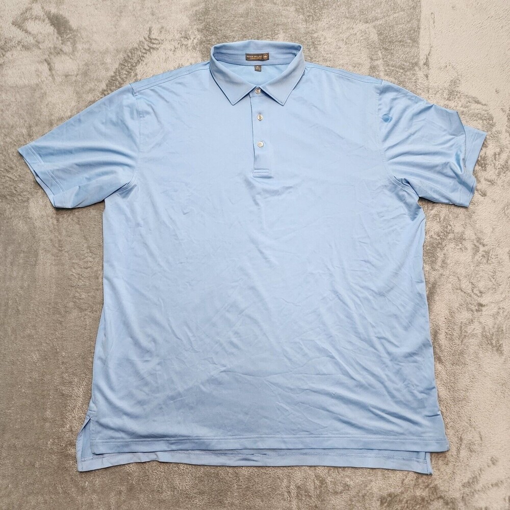 PETER MILLAR Men's Summer Comfort Polo Shirt Blue Size XL